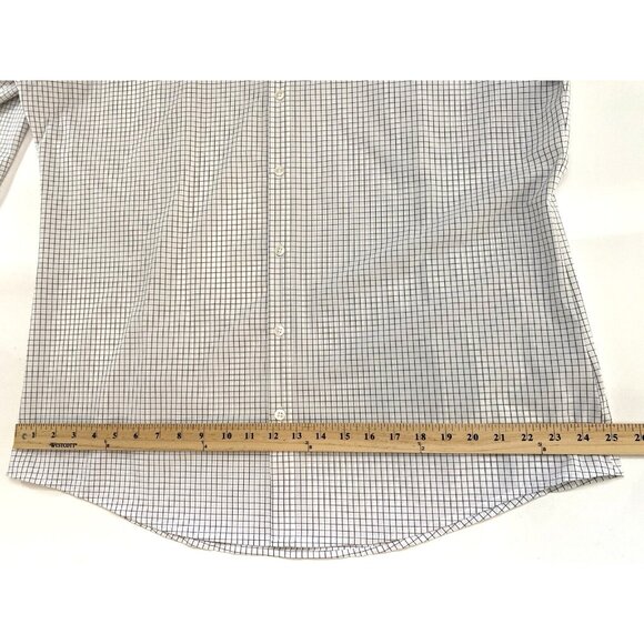 Mizzen + Main Leeward White Navy Mini Grid Check Shirt Men’s XL Stretch Spread - Picture 14 of 16